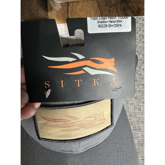 NEW Sitka Gray Meshback Snapback Topo Logo Patch Trucker Hat Shadow - Picture 2 of 4